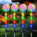 Solar Flat Disk Lights 4-Pack, Waterproof Walkway