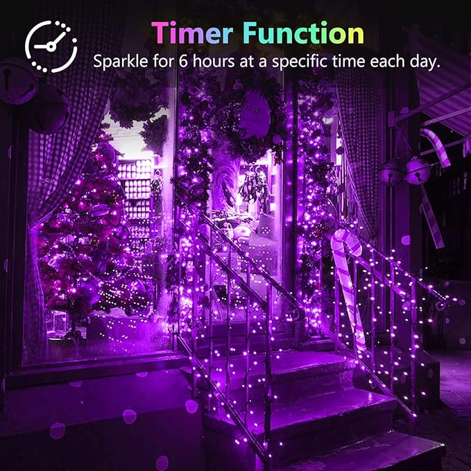 Christmas Patio String Lights 2-Pack, 100 LED Waterproof