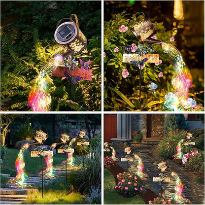 Solar Watering Can Light - Solar Lights Yard Decorations Outdoor,Garden Decor Lights for Yard,IP65 Waterproof Hanging Lantern Lights,Outside Garden Flower Bed Decor Light for Moms Birthday
