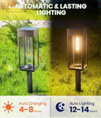 12-Pack Warm White Solar Path Lights, Outdoor Yard LED