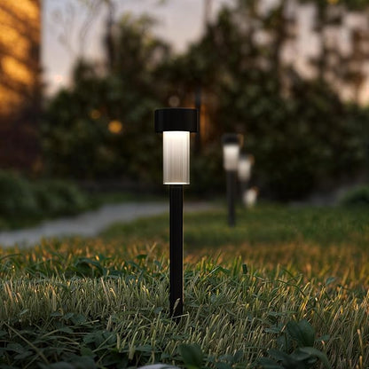 Flash Furniture Hartford 12 Pack LED Solar Lights - All-Weather Black Outdoor Solar Powered Lights - Landscape Lighting for Pathway, Garden, & Yard