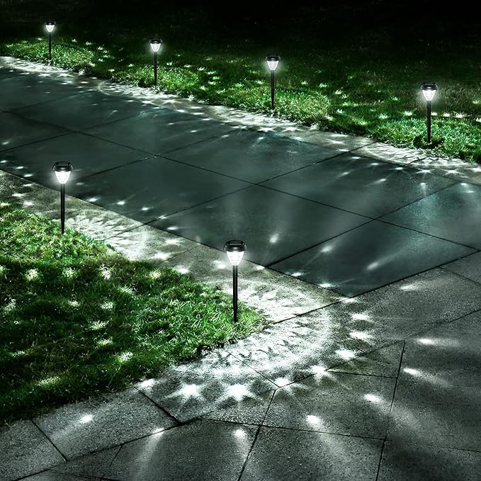 10-Pack Solar Pathway Lights, Waterproof LED Yard Lights