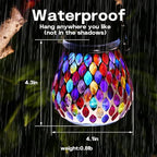 2-Pack Mosaic Solar Patio Lanterns, Charming Waterproof LED