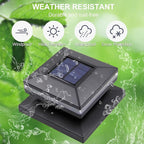Solar Post Cap Lights 8-Pack, Waterproof LED