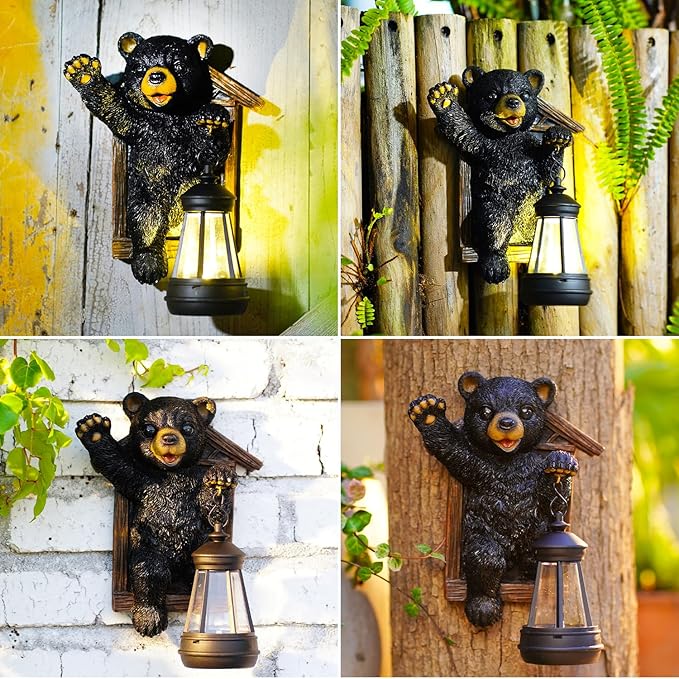 Solar Bear Garden Statue Light, Outdoor Decor