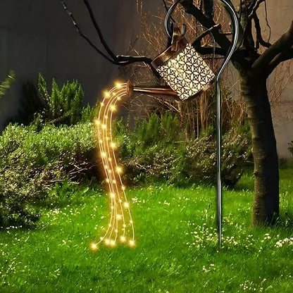 Solar Watering Can Lights Outdoor Garden,Outdoor Light Garden Plant Ornaments Solar Powered Waterproof Retro Metal Fairy Lights with Bracket for Yard Patio Pathway Lamp Decorations Garden Gifts
