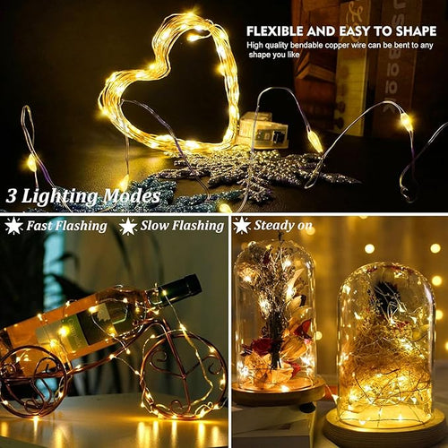 12-Pack Christmas LED String Lights, Waterproof Timer Lights