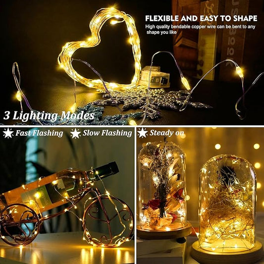 12-Pack Christmas LED String Lights, Waterproof Timer Lights