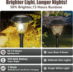 Black Solar Pathway Lights 8-Pack, Driveway LED