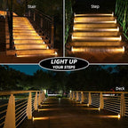 6-Pack Solar Wall Step Lights, Warm White Waterproof