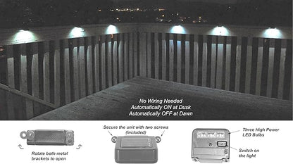 Wunder Solar Powered Spotlight – Ultra-Bright 3X LED – Clip-On/Stick-On Outdoor Light for Mailbox, Security Signs, Fence & Deck – Auto Dusk-to-Dawn Sensor