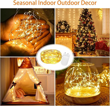 Christmas Fairy Lights 32-Pack, 10ft 30 LED Battery Twinkle Lights