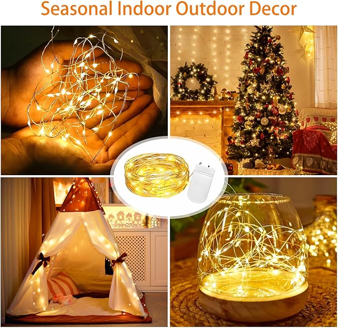 Christmas Porch String Lights 16-Pack, 10ft 30 LED Waterproof