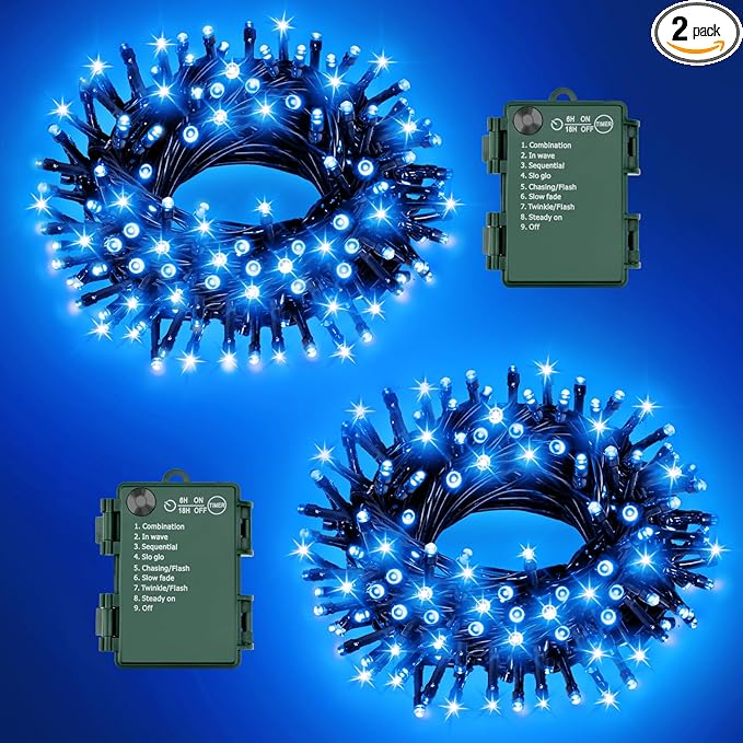Christmas String Lights, 33ft 100 LED Waterproof Twinkle Lights