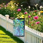Solar Peacock Lanterns, Patio Hanging LED Decor