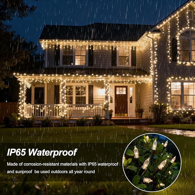 Christmas String Lights, 16ft 50 LED Waterproof Twinkle Lights
