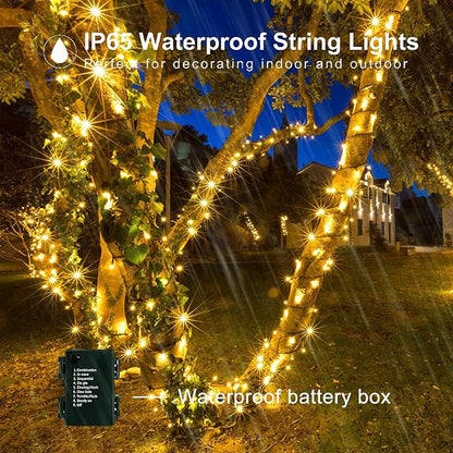 4-Pack 160ft Christmas LED String Lights, Waterproof Timer Lights