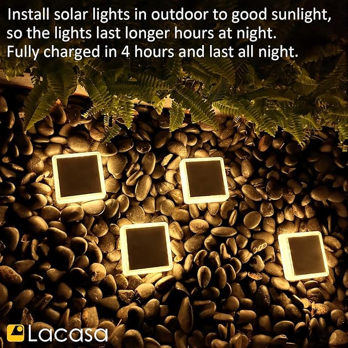 Solar Yard Path Lights 4-Pack, IP68 Waterproof