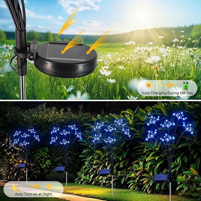 Blue Solar Pathway Lights 2-Pack, Walkway LED