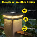 RGB Solar Patio Post Lights, Outdoor LED Caps