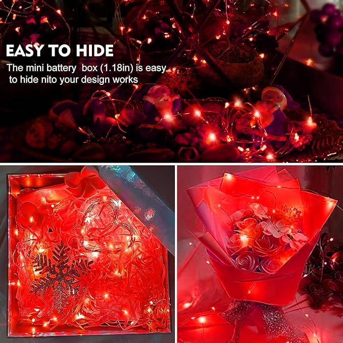 12-Pack Christmas LED String Lights, Waterproof Timer Lights