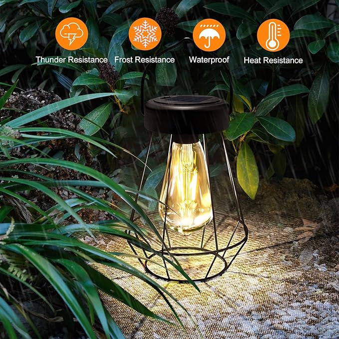 Garden Solar Lantern Set 2-Pack, Charming Garden Lighting