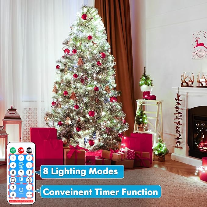 Lakumu 132FT(66 * 2) Fairy Lights Battery Operated String Lights, Twinkle Lights with Remote &Timer, Cool White LED Fairy Lights for Bedroom Waterproof Outdoor Camping Wedding Christmas Decorations