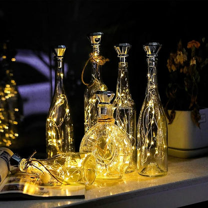 Starry Love Bottle Lights Solar Wine Bottle Lights 10 Packs 20LED Outdoor Waterproof Fairy Light Strings for Recycling Wine Bottle Decoration