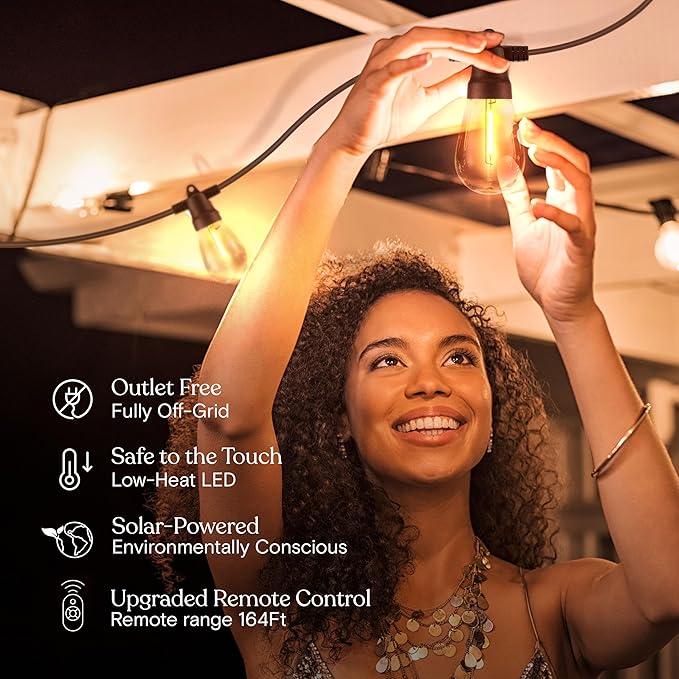 27ft White Outdoor Edison String Lights, Weatherproof