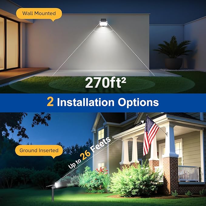4-Pack Solar Spotlights, Yard Lights