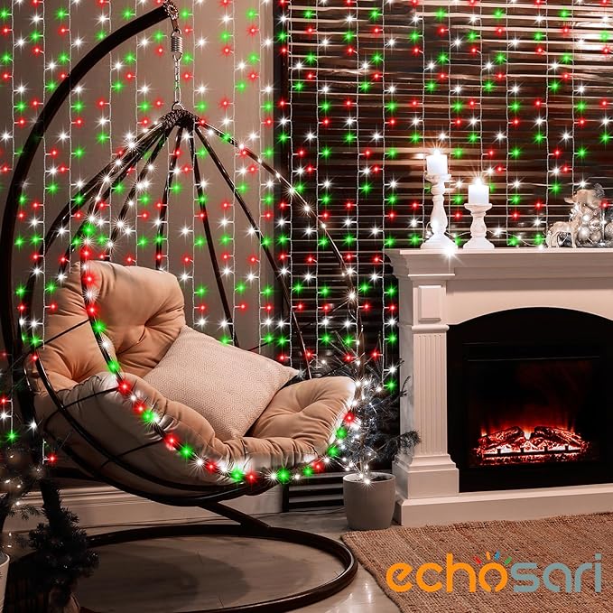 Christmas Porch String Lights, 8ft 300 LED Waterproof