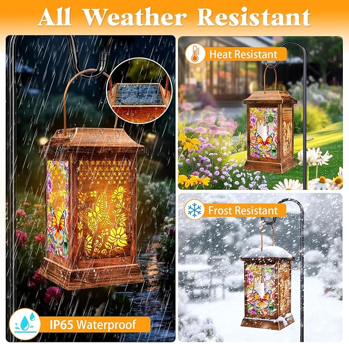 Butterfly Solar Lantern Set, Classic Patio Lighting