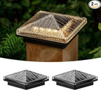 2-Pack Solar Post Cap Lights, Warm White Waterproof