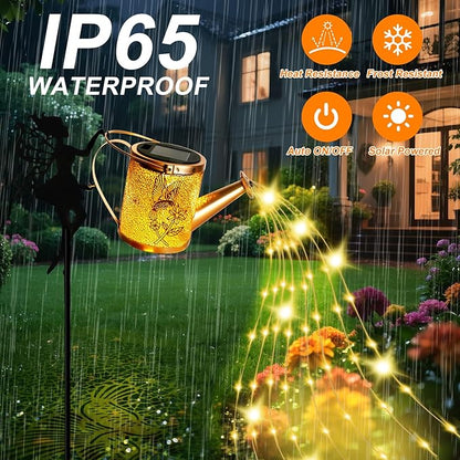 Solar Garden Fairy Watering Can Lights Outdoor IP65 Waterproof Watering Can Hanging Lanterns Garden Decor, Solar Powered LED Patio Yard Pathway Lights Fairy Gardening Gifts for Mom Women Birthday