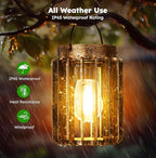 Courtyard Solar Hanging Lanterns 4-Pack, Decorative Yard Decor