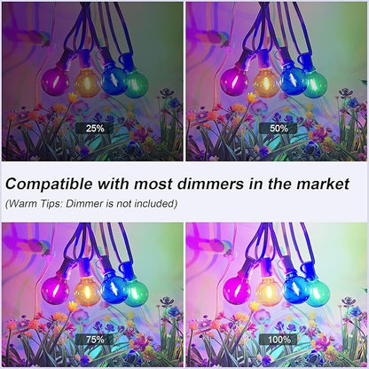 25Ft LED Outdoor String Lights, G40 Outdoor Christmas Decorations Lights Waterproof with 27 LED Globe Multicolor Bulb, Hanging Vintage Christmas Lights for Patio Roofline Backyard Garden Party Decor