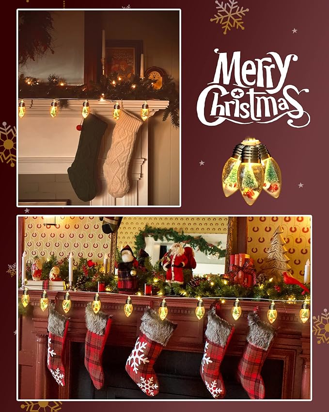 Christmas Yard String Lights, 6ft 10 LED Waterproof