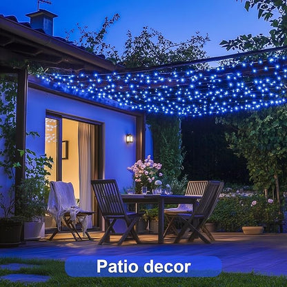 8-Pack 50 LED Christmas Twinkle Lights, Waterproof for Porch