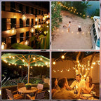 110ft LED Patio String Lights, Waterproof Outdoor