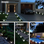 8-Pack Cold White Flat Solar Walkway Lights, Waterproof LED
