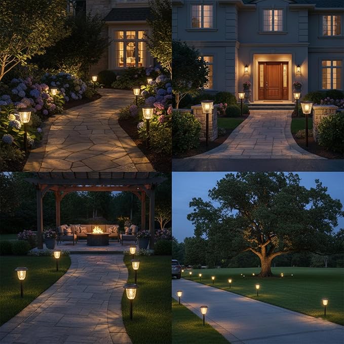 Warm White Solar Pathway Lights 6-Pack, Yard LED