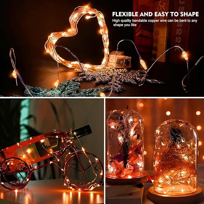 6-Pack 7ft Christmas LED String Lights, Waterproof Timer Lights