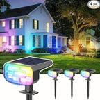 4-Pack Motion Sensor Solar Spotlights, Waterproof Yard LED