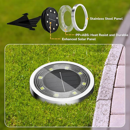 INCX Solar Ground Lights,20 Pack Solar Lights Outdoor Waterproof, Solar Garden Lights Landscape Lighting for Patio Pathway Lawn Yard Deck Driveway Walkway, Warm White