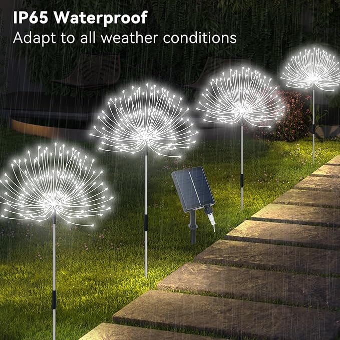 4-Pack Solar Pathway Lights, Waterproof LED Driveway Lights