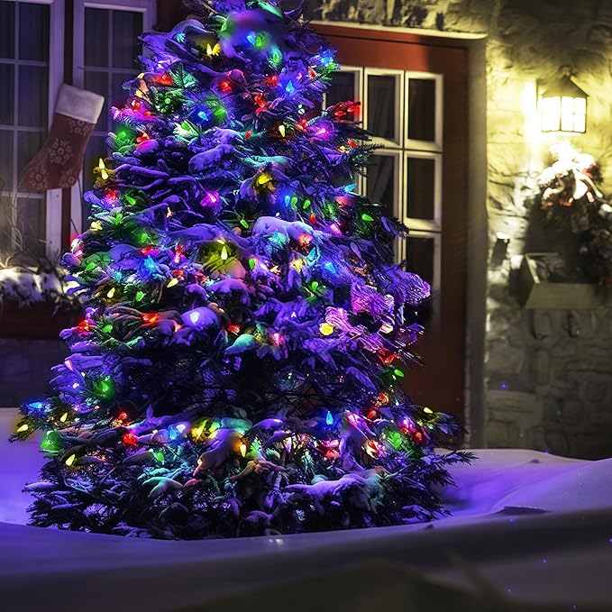 Christmas Porch String Lights, 20ft 60 LED Waterproof