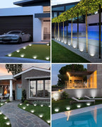 24-Pack Solar Ground Disk Lights, Cool White Waterproof LED