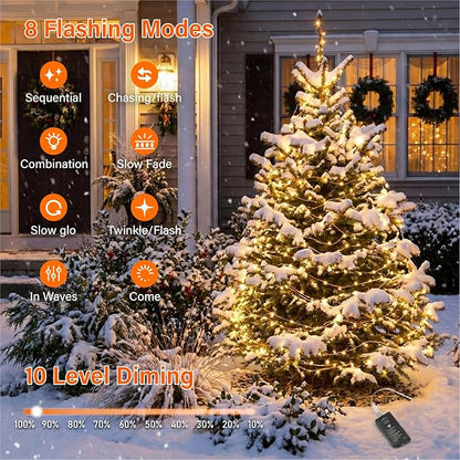 Christmas Patio String Lights, 33ft 100 LED Waterproof