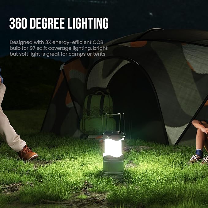 4-Pack Hanging Solar Lanterns, Waterproof LED Porch Lights