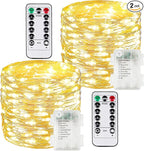 2-Pack 100 LED Christmas Twinkle Lights, Waterproof for Backyard